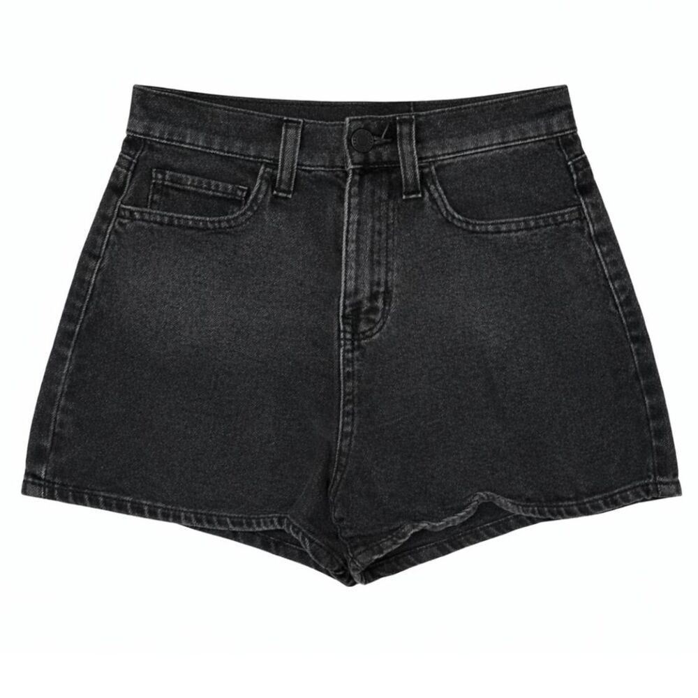SO SUPER HIGH RISE BLACK DENIM CASUAL EVERYDAY WEAR SIMPLE BOYFRIEND SHORTS 3/26